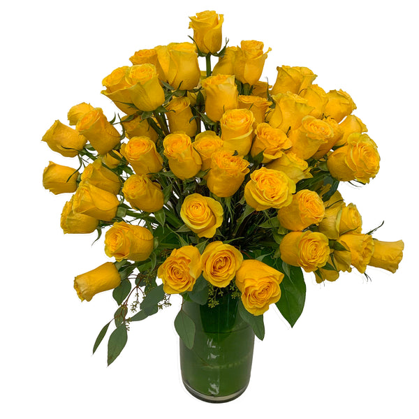 4 Dozen Yellow Rose Arrangement