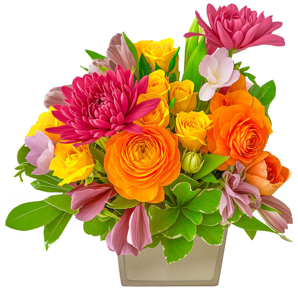Fiori Arancione and Viola Arrangement