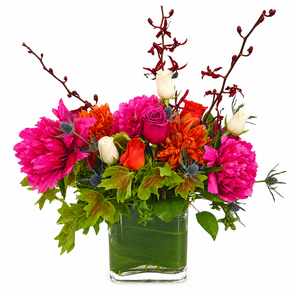 Coral and Orange Mix Floral Arrangement