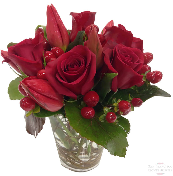 Ruby Red Trio Floral Arrangement