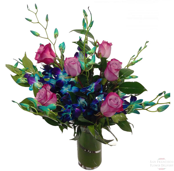 Sky Blue Deluxe Flower Arrangement