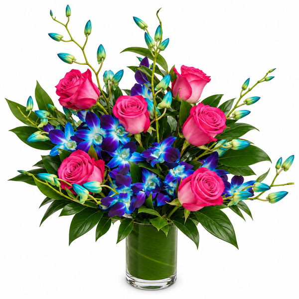 Sky Blue Deluxe Flower Arrangement