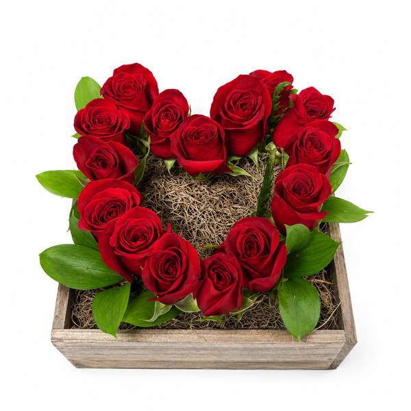 Boxed Heart Flower Arrangement