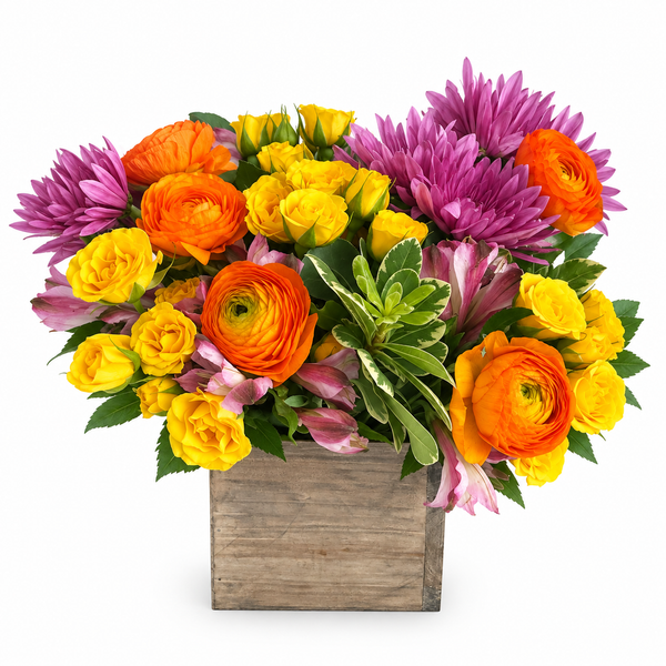 Fiori Arancione and Viola Arrangement