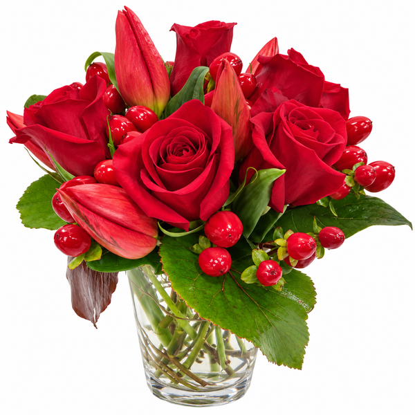 Ruby Red Trio Floral Arrangement