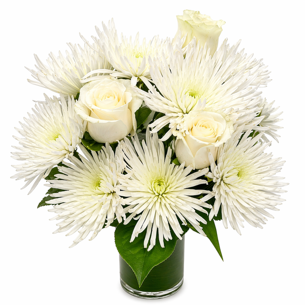 Snowy White Flower Arrangement