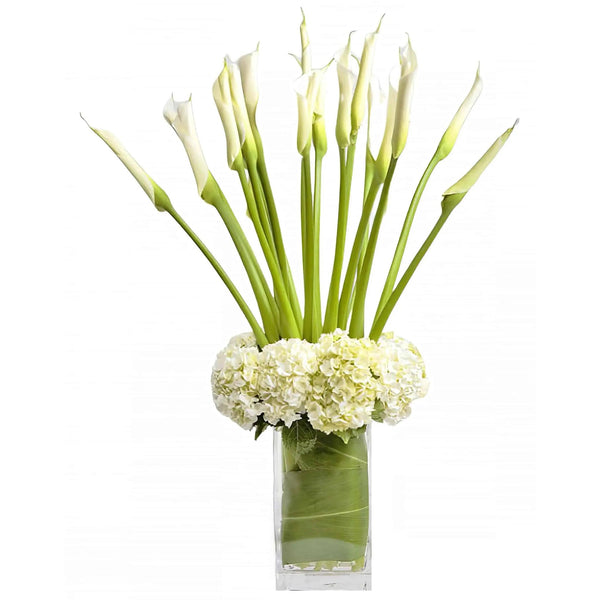 Tall White on White Modern Flower