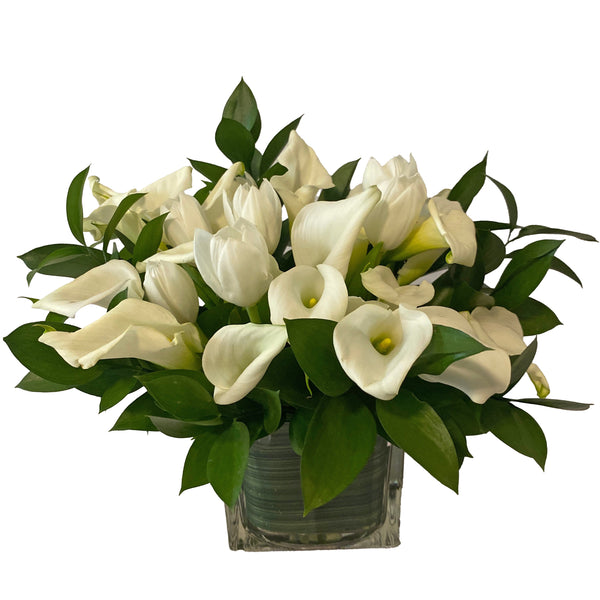 Callas and Tulips Arrangement